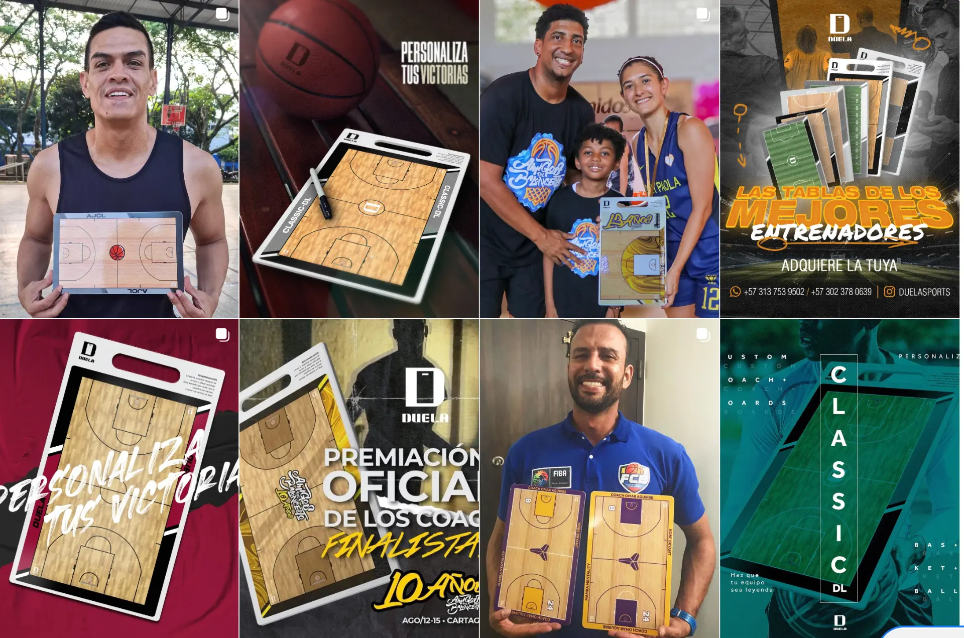 Piezas gráficas y producto de Duela Sports