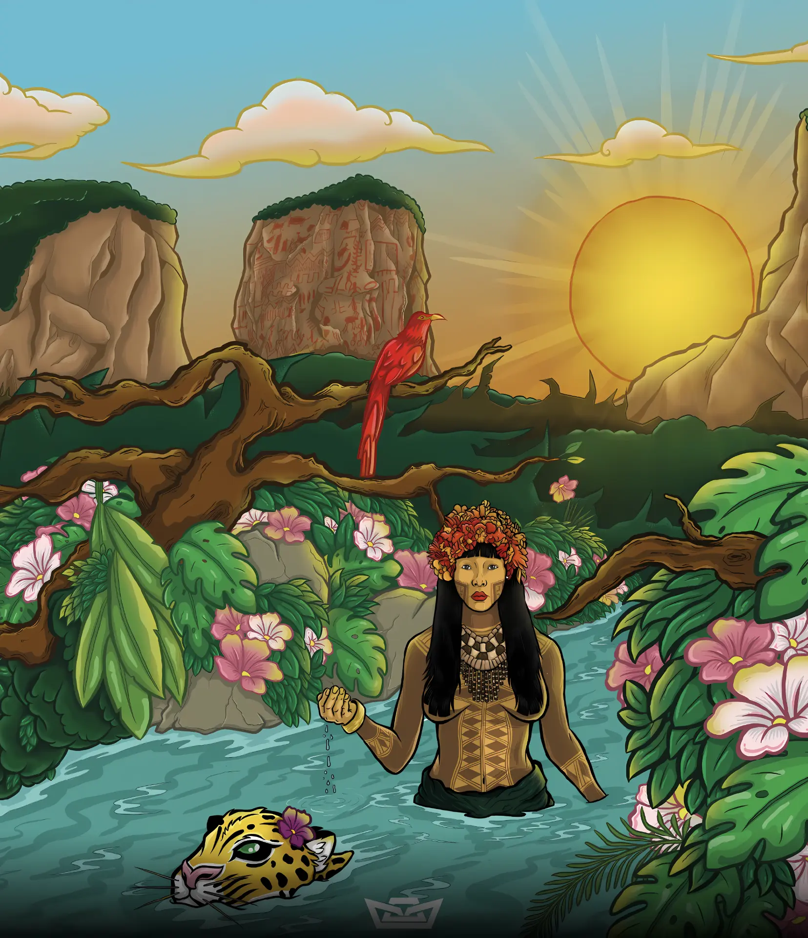 Ilustración original del proyecto Chamí Cacao de Oro Company